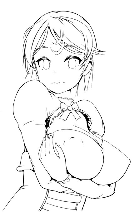 【塗り絵用】
先程あげたカブールの線画です
時短のため後ろ髪の毛の線画はもともと描いてありませんでした
良かったらどうぞ塗り絵に…

ああっ線画のアラが丸見え…千視恥部 