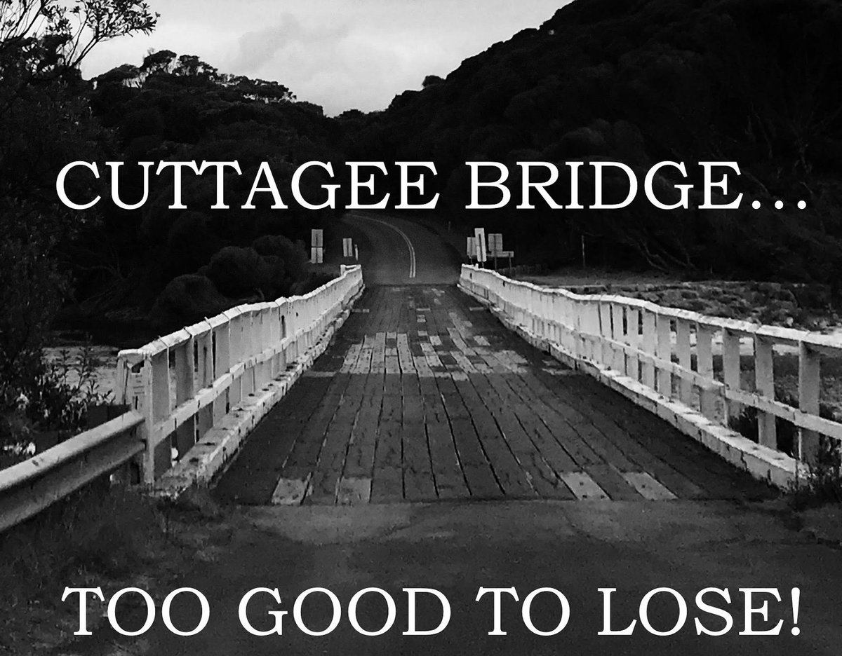SaveCuttageeBr1's tweet photo. Tell us what you think about Council plans to demolish our 1-lane wooden Cuttagee Bridge &amp; the possibility of opening up the coast road to freight trucks! Pls share with your friends, family &amp; neighbours. Tk you! 
https://t.co/3gnw5ydTWx #bermagui #savecuttageebridge https://t.co/c7UeecTZLT