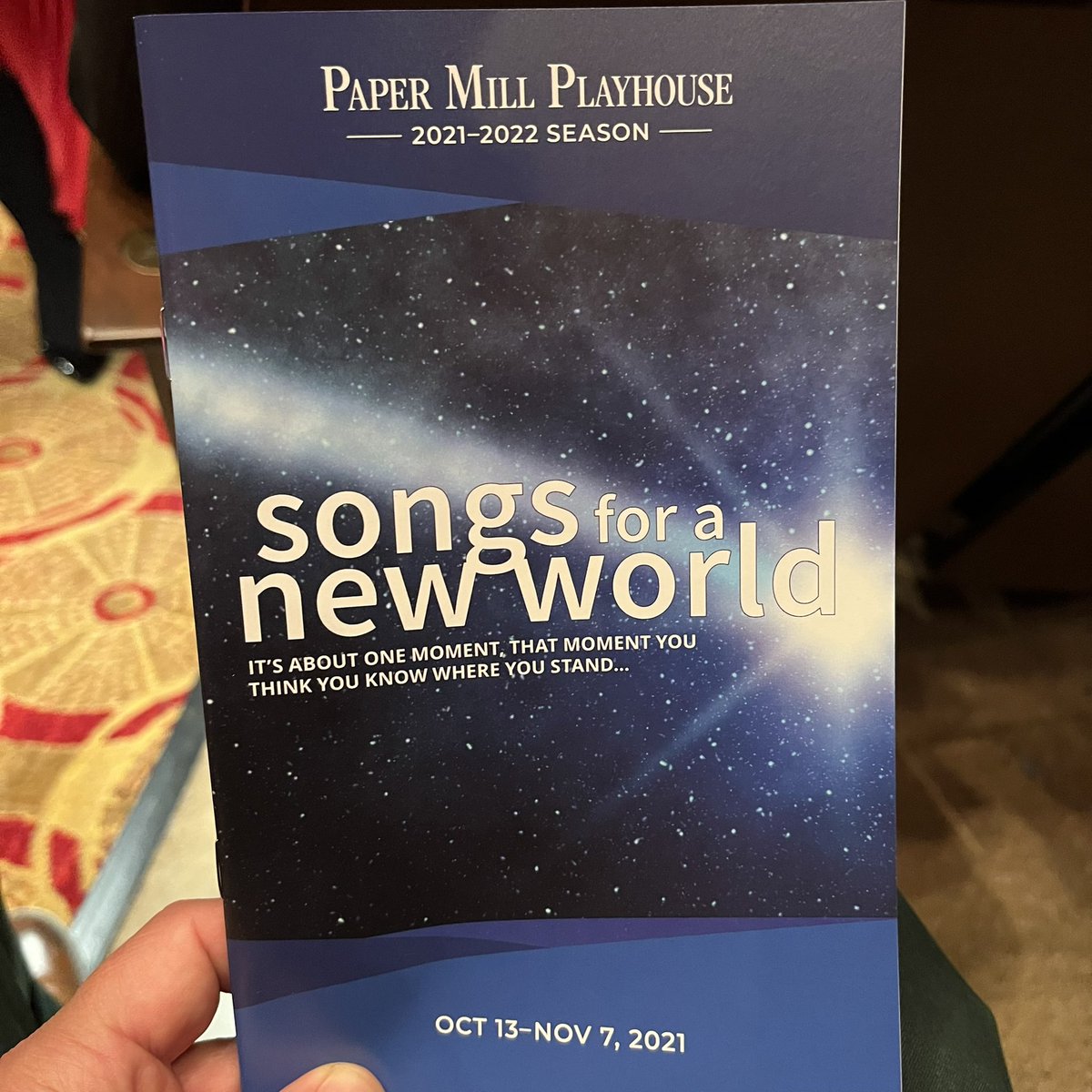 PatrickJMaley's tweet photo. #TonightsBill SONGS FOR A NEW WORLD @Paper_Mill. #3ShowWeekend #2ShowDay https://t.co/QR1mPiWqNa