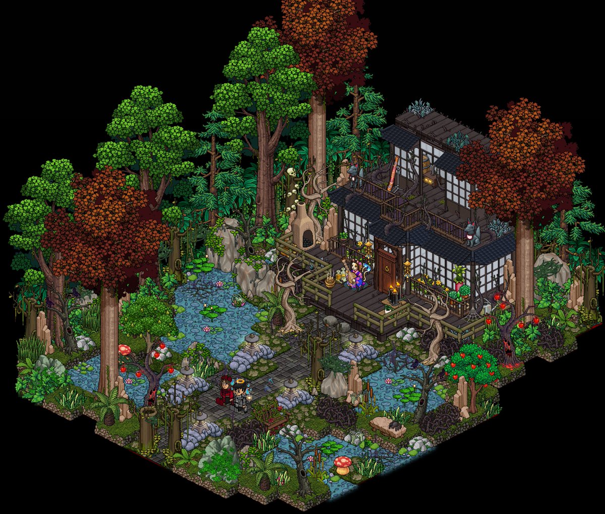 Flyoucraft's tweet image. Habboween approche :D - petit build pour ce mettre dans le bain avec les nouveaux mobis ! #habbo #Habbobuild @HabboFR #habboween