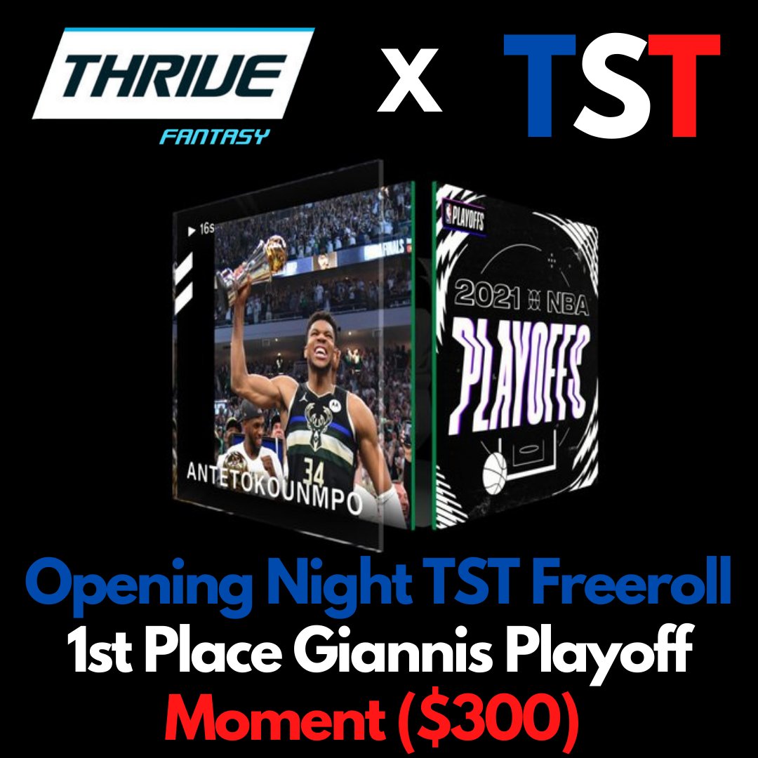 NBA_TST's tweet photo. Opening night giveaway with @ThriveFantasy

Sign up using promo code: NBATST https://t.co/Q7PuM1Q2wQ
-Allows you to join free exclusive contest for TST followers (1st prize: Giannis)
-@ThriveFantasy matches 1st deposit up to $100
-$10 deposit gets you free entry in $20k contest! https://t.co/TbAYOkoll5