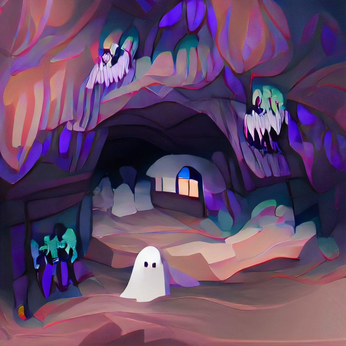 qnbs9's tweet photo. #OpenSeaNFT Haunted AI Cave Dweller 👻

#NFT #Collectibles #OpenSea 
https://t.co/R42jgmGe52

#HauntedAI 🎃 Halloween themed, AI GAN, original art NFTs: https://t.co/lkvab8Jfz1 https://t.co/WcSkiERUgq