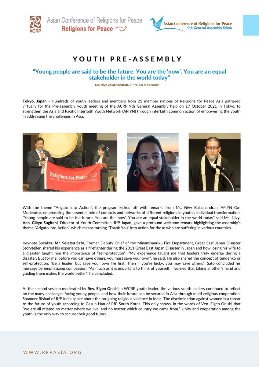 Asian Conference of Religions for Peace/ ACRP tweet media