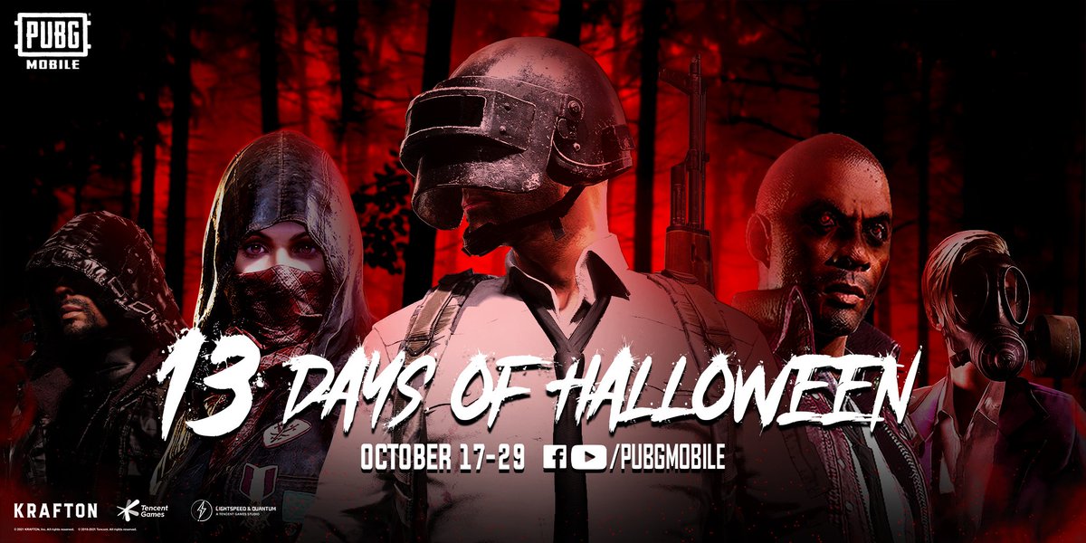 therealkrazykev's tweet photo. Are you ready for @PUBGMOBILE 13 Days of Halloween? This is going to be one of the largest events of all time! Tune in daily for custom rooms, giveaways and UC!  Watch it all on the Official PUBG MOBILE YouTube Channel! #PUBGMHALLOWEEN #PUBGMOBILE #PUBGMVIP #ad https://t.co/YCxObDFHJG