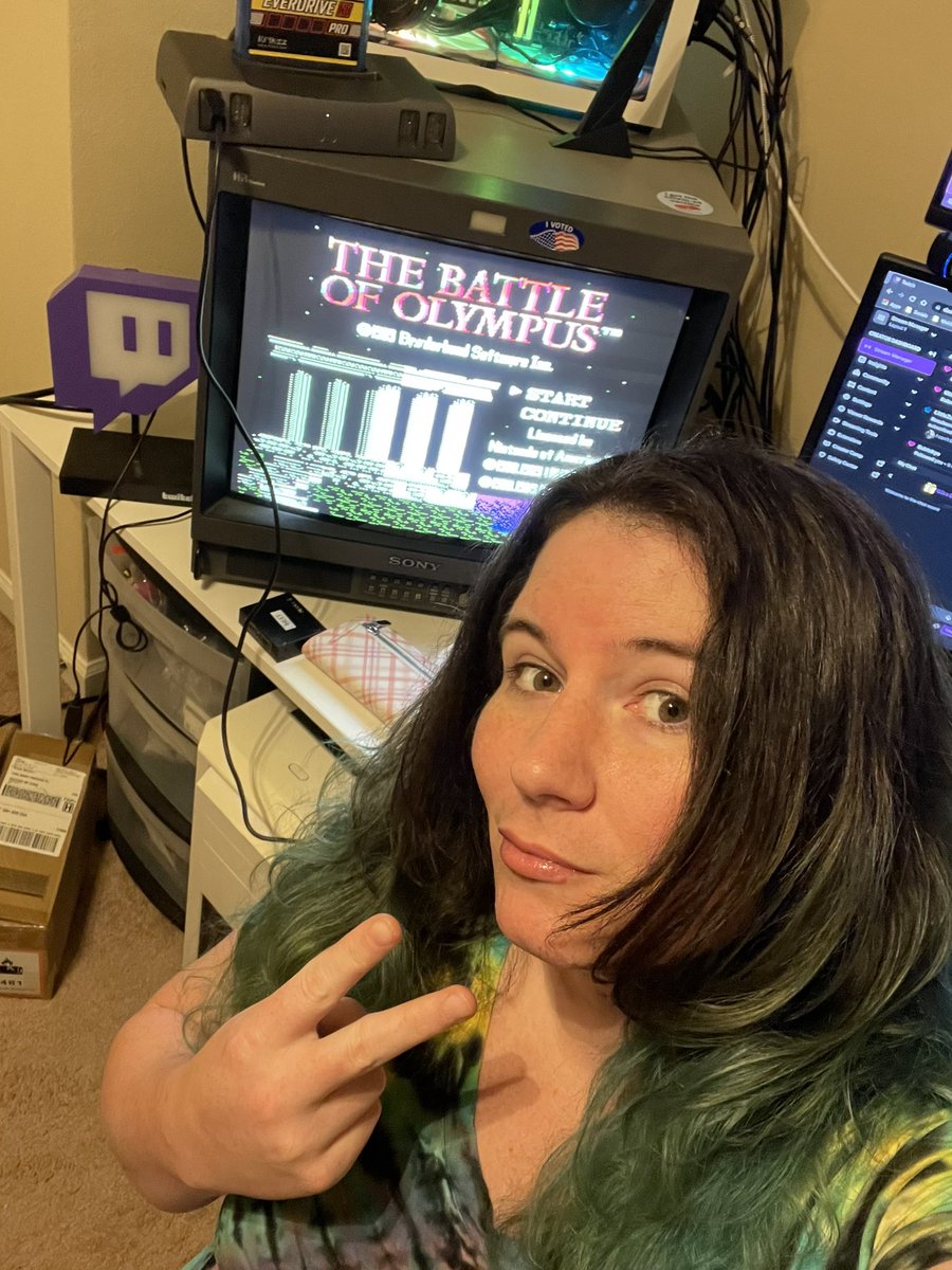 Starting to play The Battle of Olympus (Zelda 2 style game) right now on HEET(dot)tv! Come hang out while I play an assortment of NES games. 🥰💚