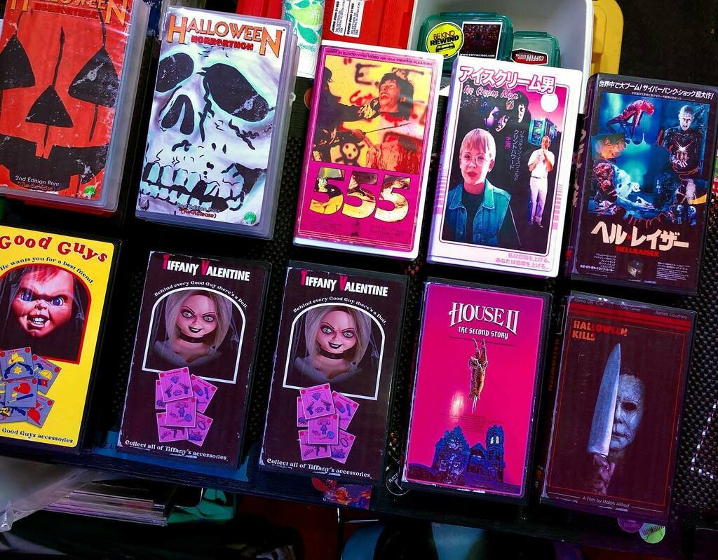 VHSGasmVR's tweet photo. Thank you so much to everyone who’s purchased a VHS!!! 
Just packaged up the last few orders to ship in the morning. The down side is that I’m having to put in some work to keep tapes in stock, Lol!
Coming tomorrow… House II, Bride of Chucky, Ice Cre… https://t.co/cq3ogEv2Ke https://t.co/oOov1xtylM
