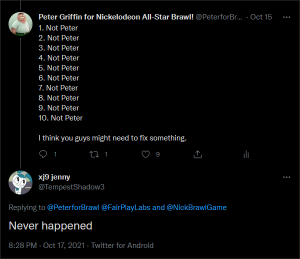 PeterforBrawl's tweet photo. Some people just don't have faith... and that's OK!😀 Everybody comes around at some point.🥰 #Peter4Brawl #PeterForce https://t.co/HsQjbKY2we