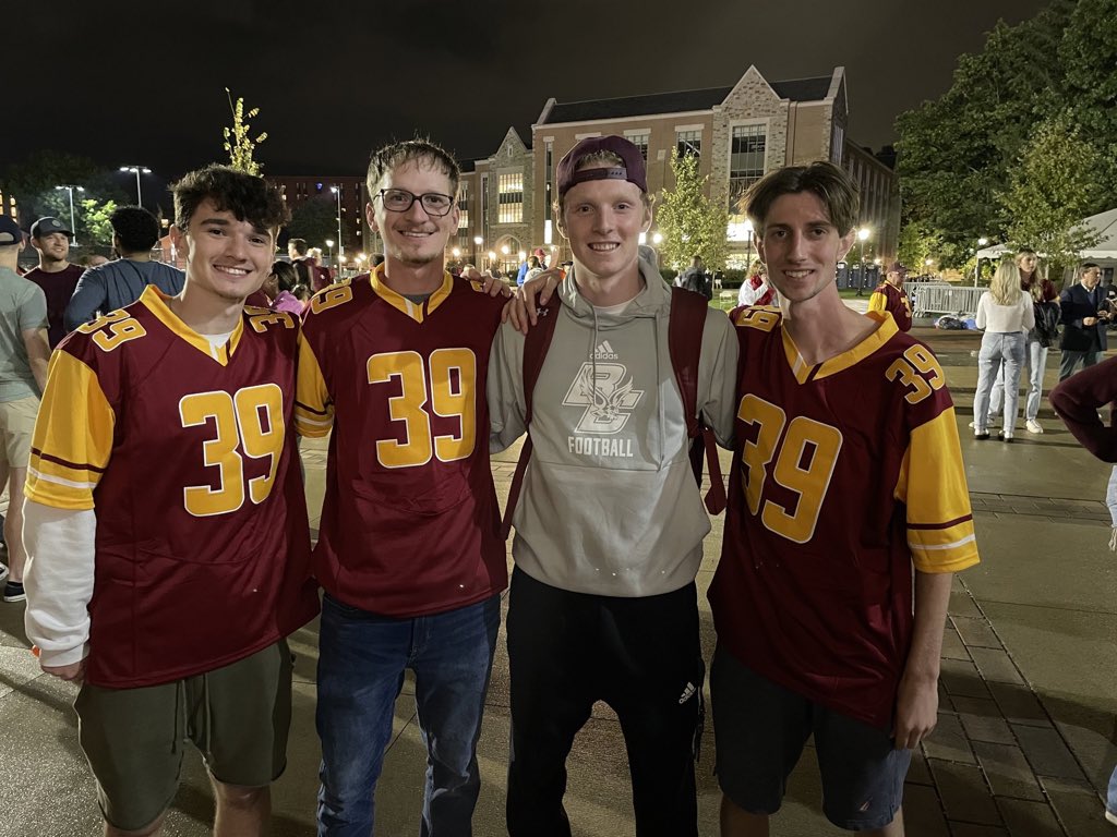 Colonie_FB's tweet photo. Good friends are good to have…and worth keeping!  Great to see Nick’s Colonie buddies at BC supporting the Eagles!
#RaiderStrong #RaiderPride #GoEagles https://t.co/XozvNU2Qd3