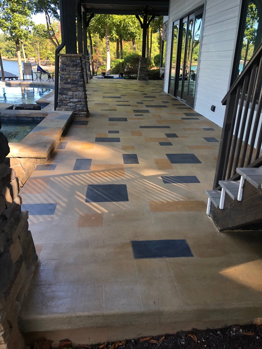Evgebhart's tweet photo. Another Surecrete Overlay complete. #Hutappeal #artist #tilelook #flagstone #lakenorman https://t.co/Kr0iwOzyOc