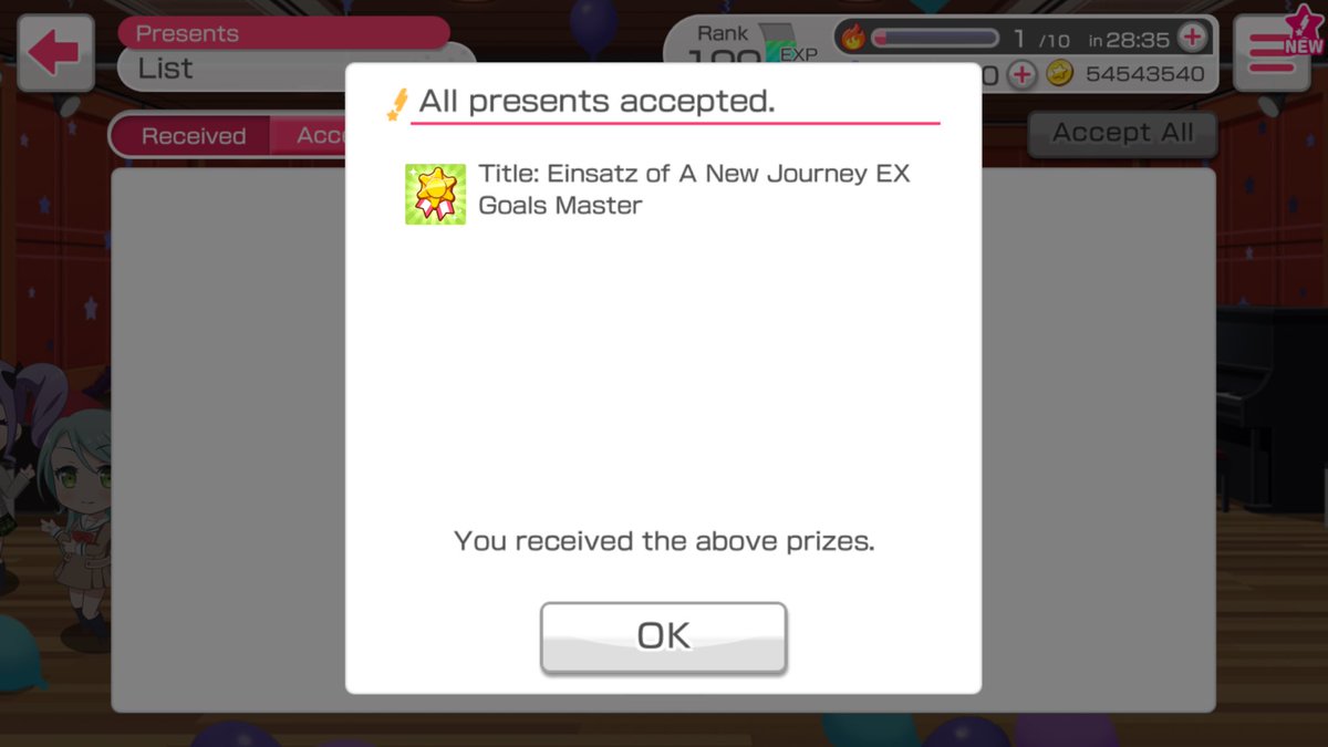 Now that “Bring it on” is on EN, getting EX Goals Master is not too bad xD