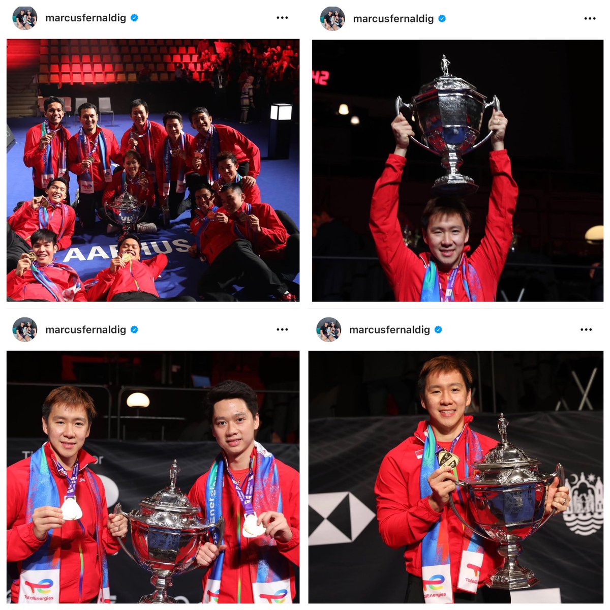 MaJinFans's tweet photo. Postingan IG Kevin ama Ko Sinyo seformat banget yes, ada 4 foto:
- 1 foto yg total setim
- 1 foto yg sama each other
- 1 foto sendiri ngangkat piala
- 1 foto sendiri megang piala di samping
Janjian apa gimana nih? Hahaha. #OverAnalyzed https://t.co/yzPbm2NJq7