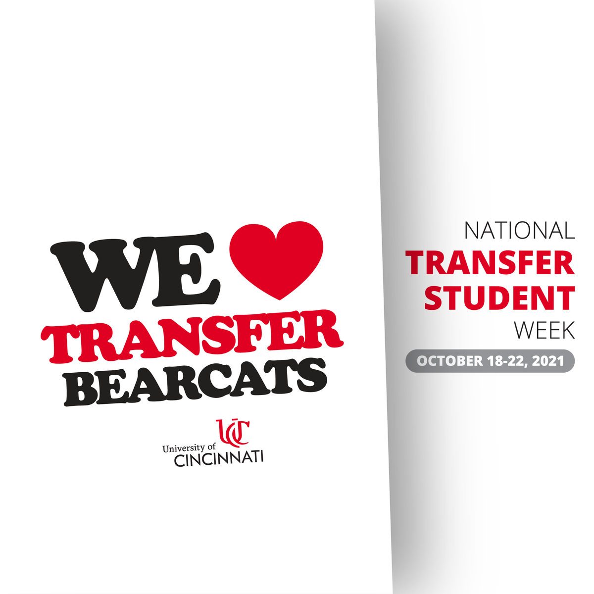 We're celebrating #NationalTransferStudentWeek all week long! We will be highlighting amazing events and Transfer Bearcat Spotlights!