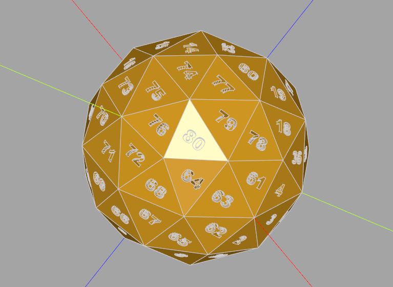 caterpillar's tweet image. Platonic dice thingiverse.com/thing:5023889

#python
#CadQuery
#cqMore