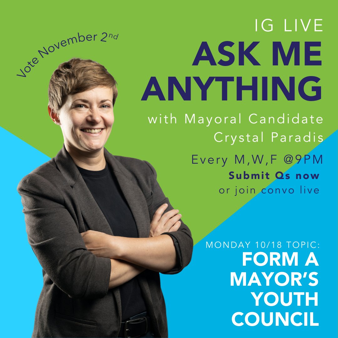 ParadisForMayor's tweet photo. Going live tmrw/Monday at 9:00 p.m. on Instagram & Facebook–Monday night's topic: Form a Mayor's Youth Council.
Reply or quote tweet with your questions or comments and I will address them when I go live!
#SomersworthCantWait #ParadisForMayor https://t.co/tDib77FHb7