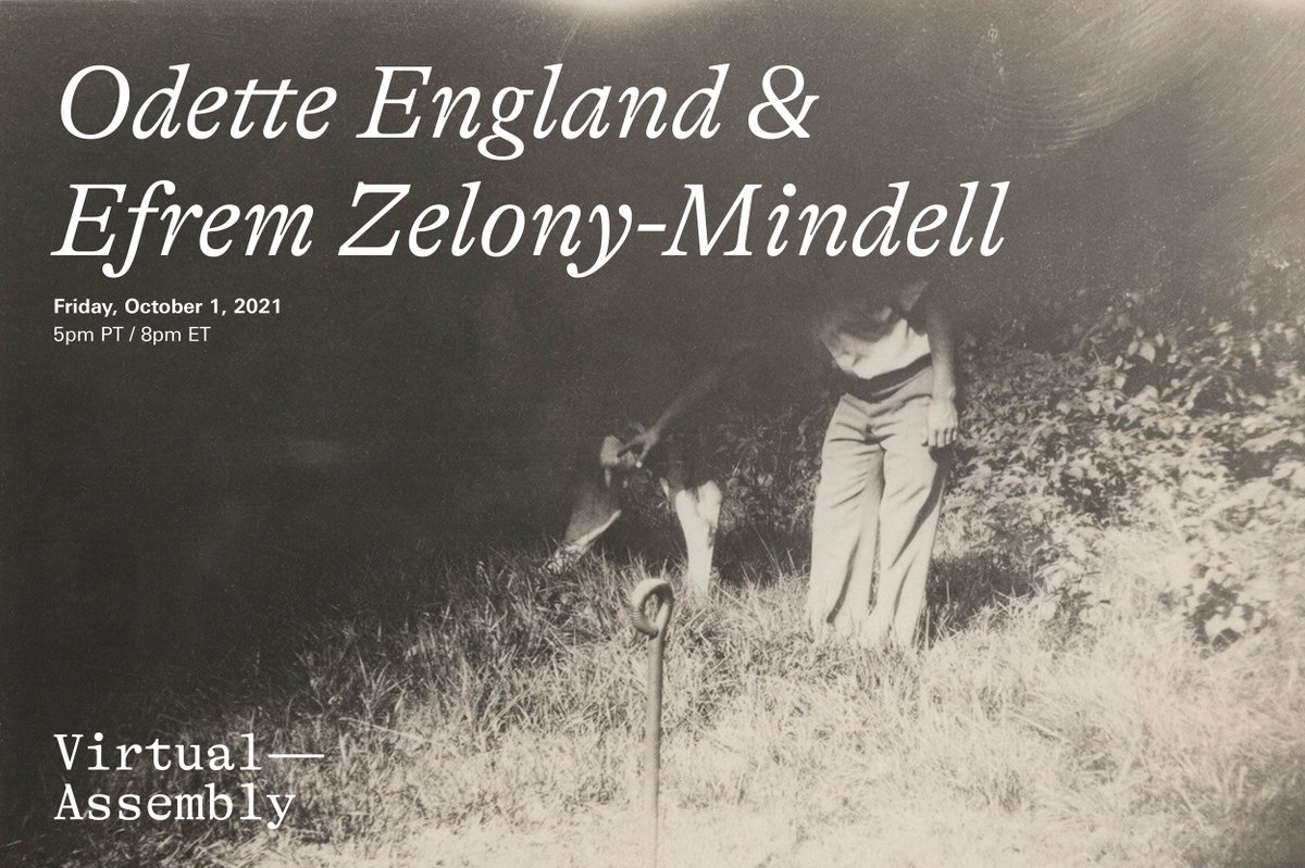 VrtlAssembly's tweet image. If you missed Odette England in conversation with Efrem Zelony-Mindell, it's live on Virtual—Assembly now: virtual-assembly.com