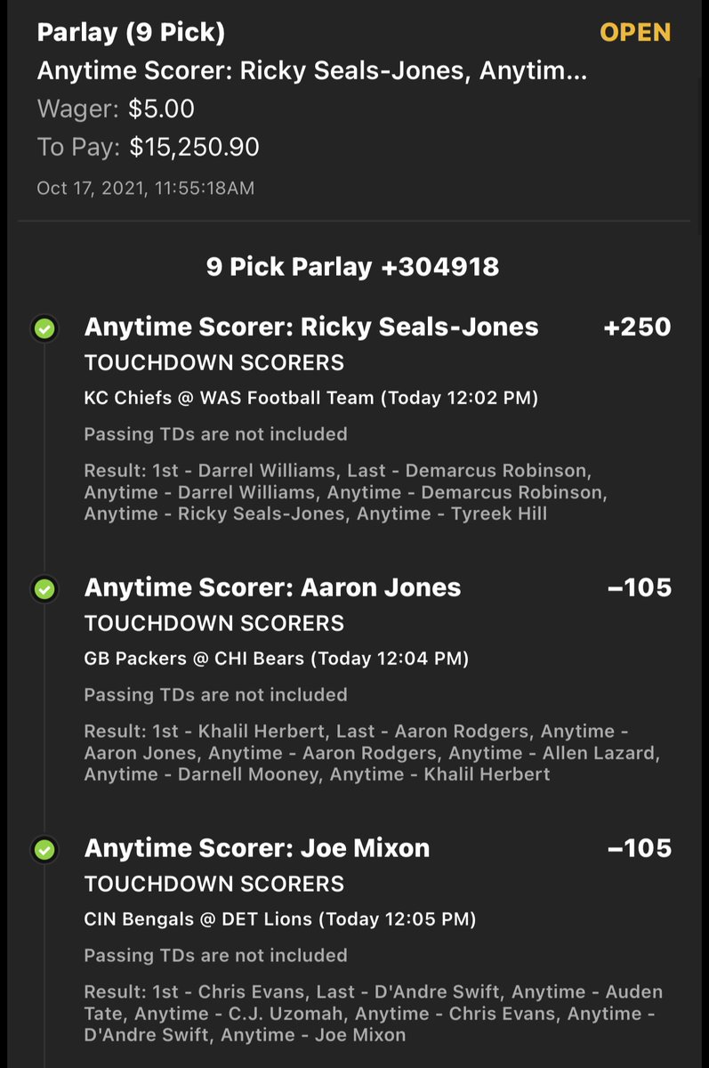 JayRoyJunior's tweet image. @obj busted my 9 leg parlay today. Lemme get that 15 big dog. I know it ain’t nothin to you. #DraftKings #obj #checkyoDM #14.5M #15k #HopeYoShoulderGucci