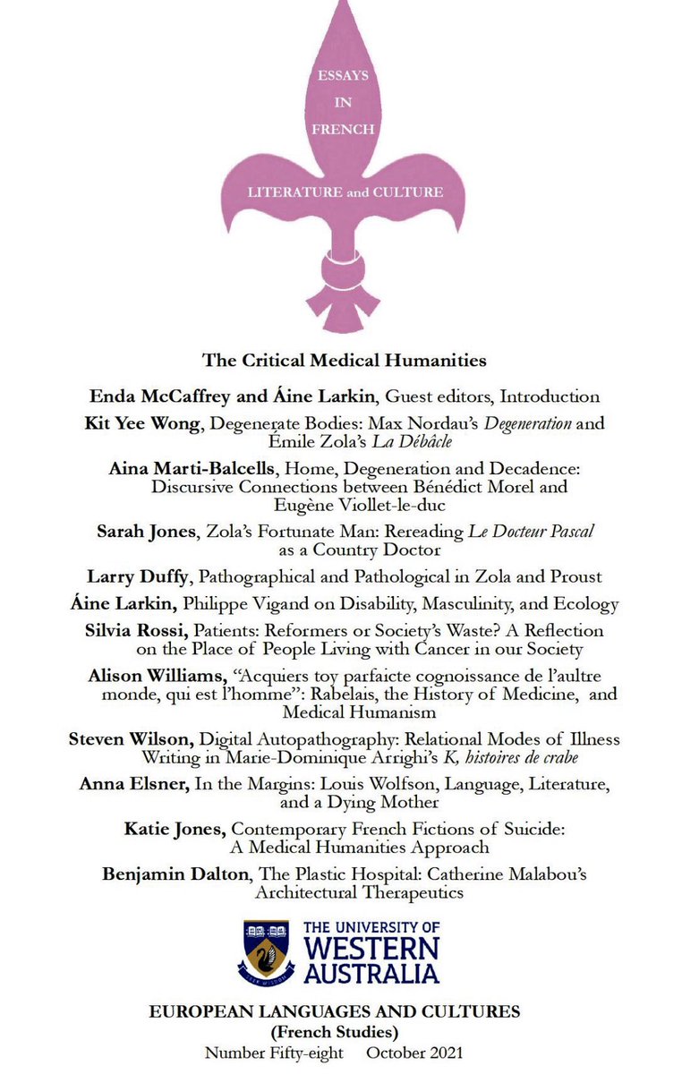 My article “The Plastic Hospital: Catherine Malabou’s Architectural Therapeutics” is now published in a special issue of Essays in French Literature and Culture on “The Critical Medical Humanities” - so excited to be part of this! #CatherineMalabou #MedicalHumanities #plasticity