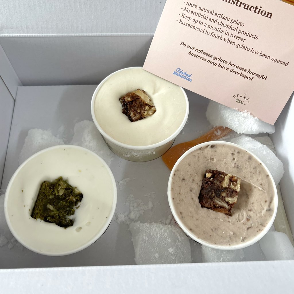 Bonusiie's tweet image. อร่อยมากก ไอติมจากร้าน Grazia ดีไม่ไหว ตักเข้าปากไปคำแรกคือฟินทันที มันแบบไม่หวานไป กำลังดี มีบราวนี่ผสมมาในเนื้อไอติม ขอบคุณร้านที่ส่งมาให้มากๆเลยนะคะ