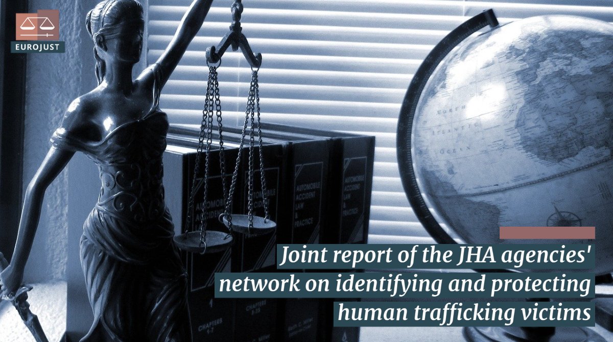 Eurojust's tweet photo. On #EUAntiTraffickingDay, JHA agencies reaffirm their commitment to #Victims of #HumanTrafficking, namely:
🔎 identifying &amp; 🛡️ protecting them

Find out how #Eurojust &amp; #JHA agencies take concrete actions 👉 https://t.co/X1gMRIEzHe

#HumanTrafficking #THB #EUagainstTHB https://t.co/tDu2UF0RAC