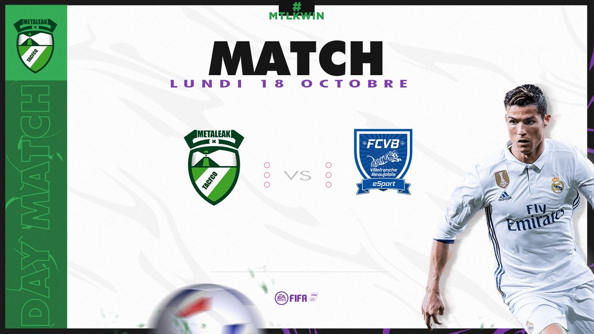 MTLK_eFoot's tweet photo. 🟢Programme de la soirée ⚪

Journée 1 🆚@FCVB_eSport_CP
#ESPORTFA22 #LFVD2

📺En direct sur notre chaine Twitch dès 21h40⤵
https://t.co/k4mIDoxJSM

@ActuEsportFA @TeamMetaleak
@mtlkteamfifa @TACFCOesport https://t.co/xIVYuk925P