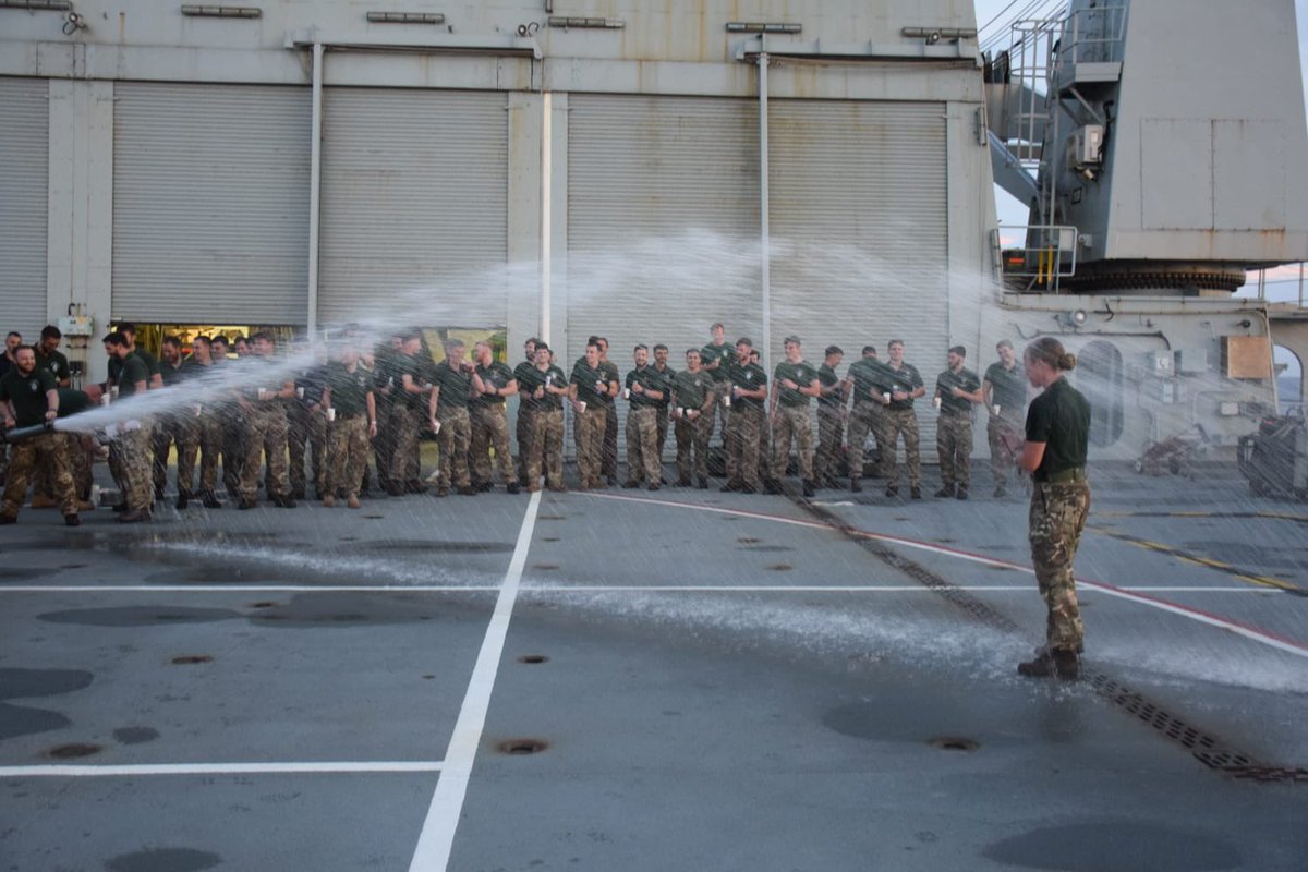 845NAS's tweet photo. Farewell, Batman!
845 say goodbye to @USMC pilot exchange officer Maj Bloechle in true Naval style.
This invaluable three year exchange between our Forces develops and broadens our understanding of how we each operate.
Itโs been a pleasure, Marine. #SemperFi #AudioHostem https://t.co/BTwEz7ff6i