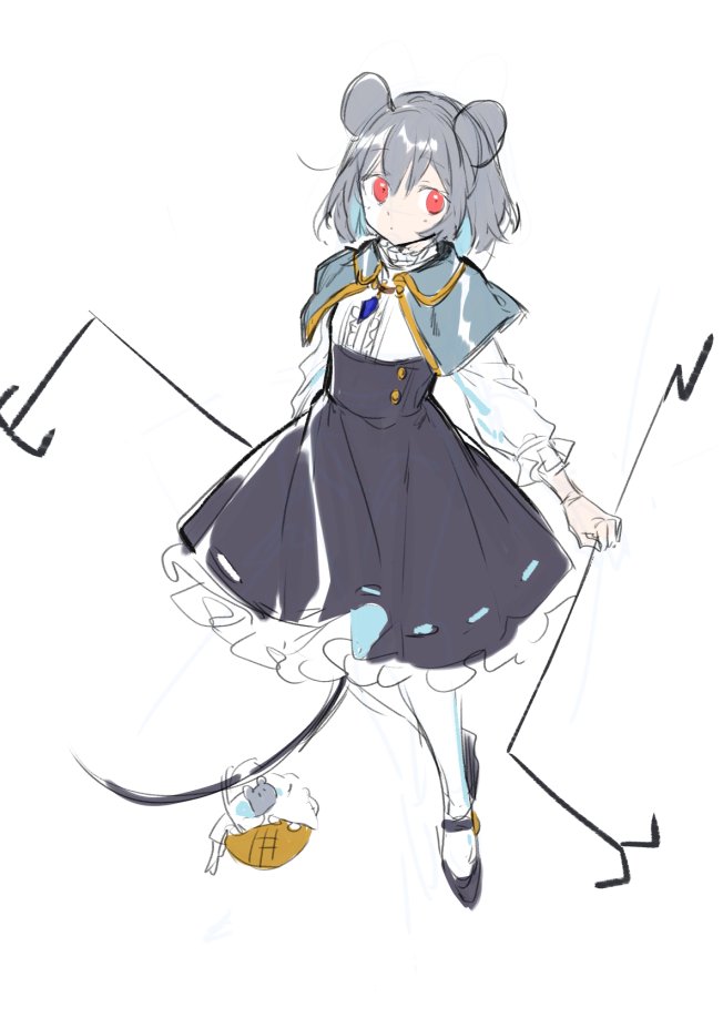nazrin 1girl mouse mouse ears animal ears mouse tail solo tail  illustration images