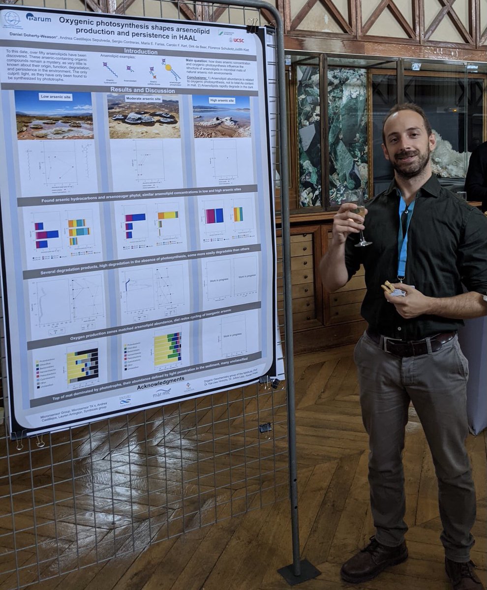microsensors's tweet photo. Wonderful poster by Daniel Doherty on the effects of oxygenic photosynthesis on #arsenolipid production, for the #MFed #microbialite conference in Paris 2021. See you all in two years! https://t.co/AzvPRZRIcC
