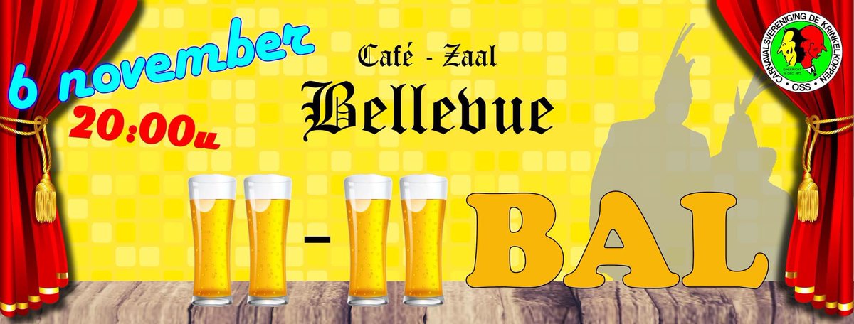 CarnavalinOss's tweet photo. 11-11 bal PCV de Krinkelkoppen! Zaterdag 6 november 2021 om 20:00 uur in residentie café Bellevue! https://t.co/v0qIcPT3Px