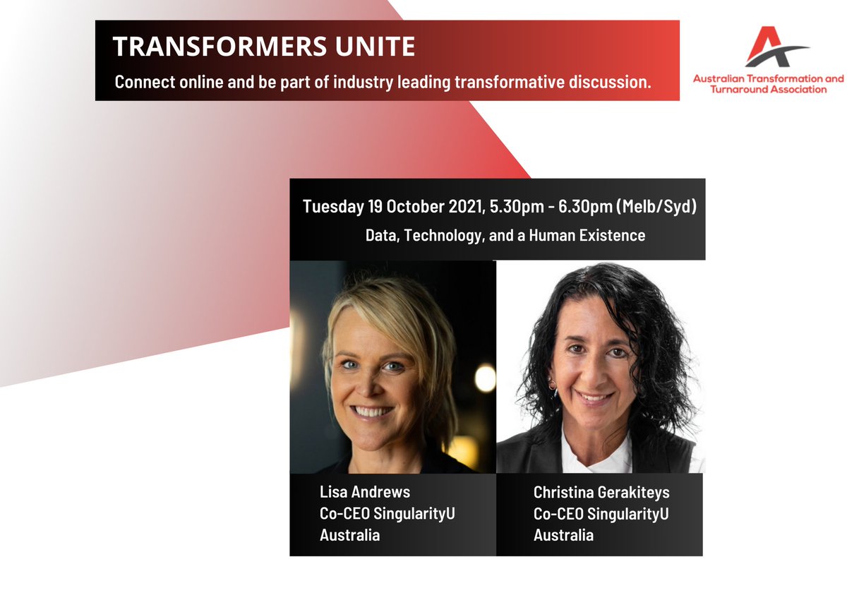 CGerakiteys's tweet photo. Learn the latest about digital disruption, innovation, change management, and network with like-minded people, at the Transformers Unite Forum, with Bernie Kelly. Register here 👉 https://t.co/zqLHaf4qg8 #data #technology #innovation https://t.co/VD0rsVRivK