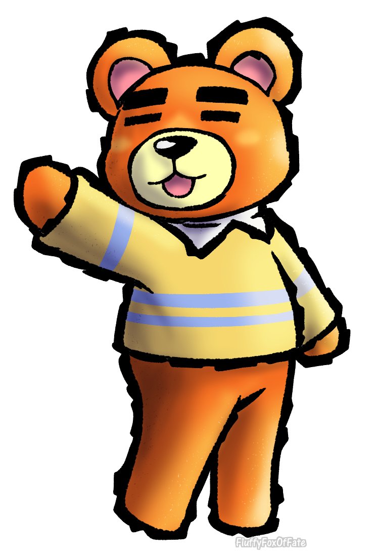 FluffyFate's tweet photo. Teddy from Animal Crossing. #AnimalCrossing #digitalart #art https://t.co/szcunwhR7n
