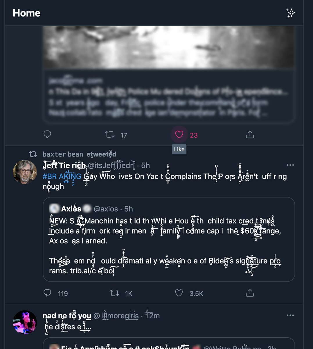 ben grosser (@bengrosser) on Twitter photo Tithonus, a browser extension by <a href="/nelescher/">Nel Escher</a> "that subjects tweets loaded with infinite scroll to decay."
You can adjust the decay rate; I have mine cranked to 1, which means it doesn't last long.
chrome.google.com/webstore/detai…
addons.mozilla.org/en-US/firefox/… Tithonus, a browser extension by <a href="/nelescher/">Nel Escher</a> "that subjects tweets loaded with infinite scroll to decay."
You can adjust the decay rate; I have mine cranked to 1, which means it doesn't last long.
chrome.google.com/webstore/detai…
addons.mozilla.org/en-US/firefox/…