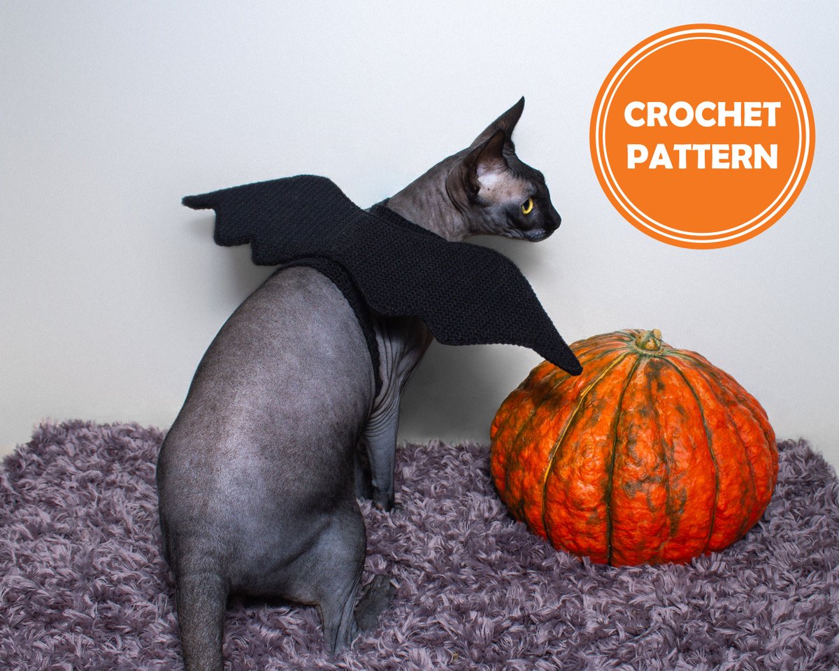 ClothesForCat's tweet photo. Excited to share the latest addition to my #etsy shop: Halloween costume for cat crochet pattern PDF, Bat wings for cat, Crochet bat wings https://t.co/mZ4wqV1gRn #birthday #halloween #crochet #catcostume #batcatwings #catcrochetpattern #cat #halloweencatwings #wing https://t.co/G0KWxvrqBR