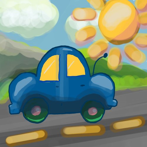Hasslowski's tweet photo. Artober 15... OK I'm behind again. 

Lil blue car on a quick #cross country road trip. 

#inkedupoct2021 https://t.co/tUMtyJUI7s