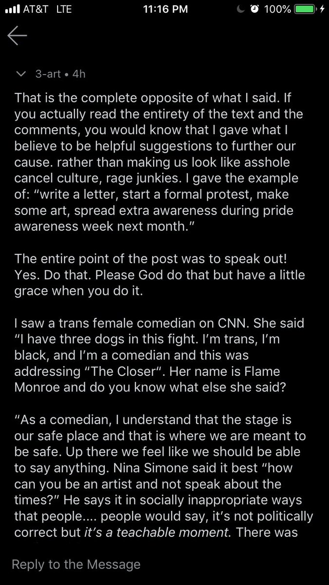 3art17's tweet photo. Just want your input. Part 1 #DaveChapelle #TheCloser #cnn #reddit #gay #trans #transgender #journey #hormones #lgbtq #mtf #Homophobia #TransIsBeautiful #pride #terf
#girlslikeus #trans #transfemale #transgirl #onedayatatime #trying #girlpower #comedy #comdians #nsfw #outreach https://t.co/pbChv4rXS0