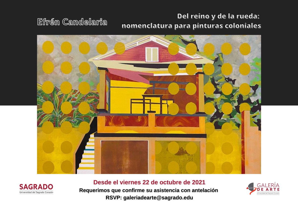 GALERIAUSC's tweet photo. El pintor, dibujante y emprendedor social Efrén Candelaria, cuya práctica de estudio lo ha llevado a exponer su trabajo internacionalmente, regresa a Puerto Rico con la exposición “Del reino y de la rueda: nomenclatura para pinturas coloniales”, curada por @melissamramosb1 https://t.co/8BCt2kUxvV