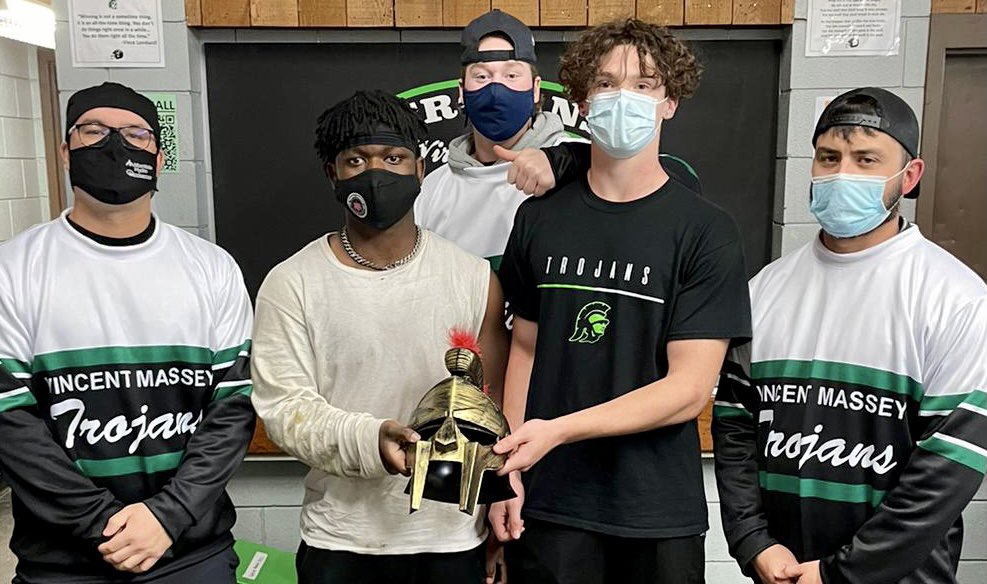 Congrats to our Week 3 Warriors of the Game!

Both were forces in the running game all game, and Max added an INT!

Siju Bodunrin, RB, 33
Max Shippam, LB, 38
SRs with Coaches Bembenek, Gardner &amp; Ruiz

‘Virtus et Honor’
<a href="/icvmcwpg/">ICVMC - Wpg</a>
<a href="/PembinaTrails/">Pembina Trails SD</a>
<a href="/The_WHSFL/">The WHSFL</a>
<a href="/fbmanitoba/">Football Manitoba</a>
<a href="/chatfootball/">CanadaFootballChat</a>