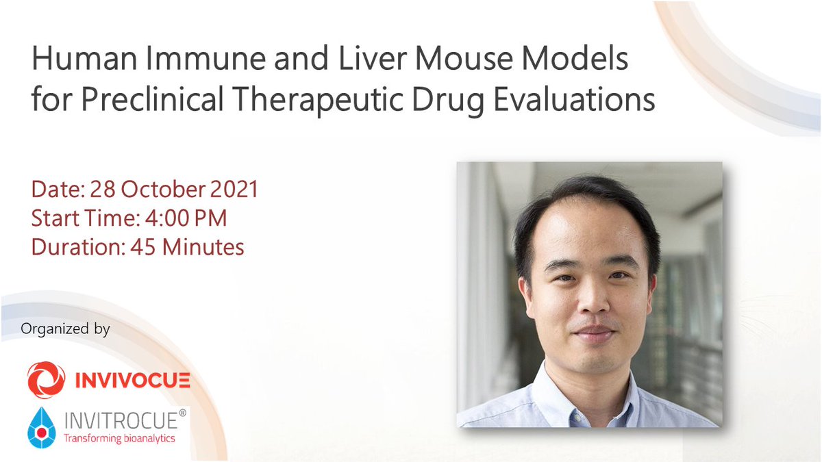 Invitrocue's tweet photo. Join us as Dr. Chen Qing Feng  shares his expertise in developing mouse models with various Human Biological Systems and the application.  
Find more information &amp; Register here: https://t.co/ogubpdyK11 https://t.co/obFkvNanWW