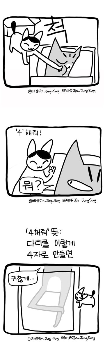 차가운 인간과 고양이의 동거 #뚝뚝만화데일리 