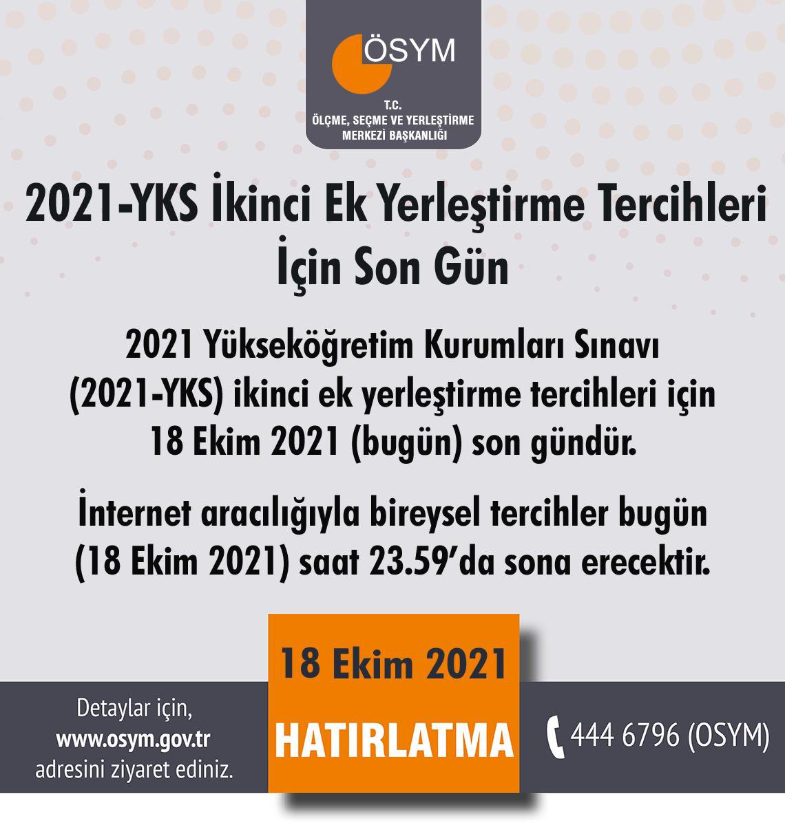 2021-YKS Adaylarımızın Dikkatine!