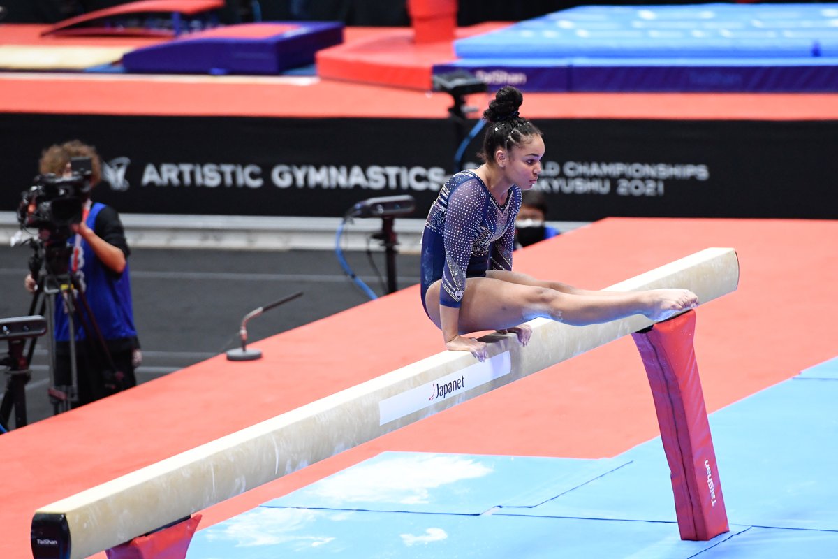 USAGym's tweet photo. Talk about World class! ⭐

The 🇺🇸 women brought the 🔥 at Qualifications! With seven more subdivisions to go, we now play the waiting game and see who advances to Finals. https://t.co/odXxuBmfi7