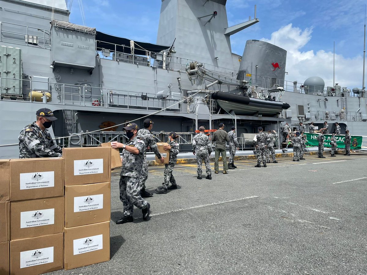 AusEmbPP's tweet photo. Welcome HMAS Anzac to Cambodia #IPE21 @Australian_Navy https://t.co/aqc1XUGQuQ