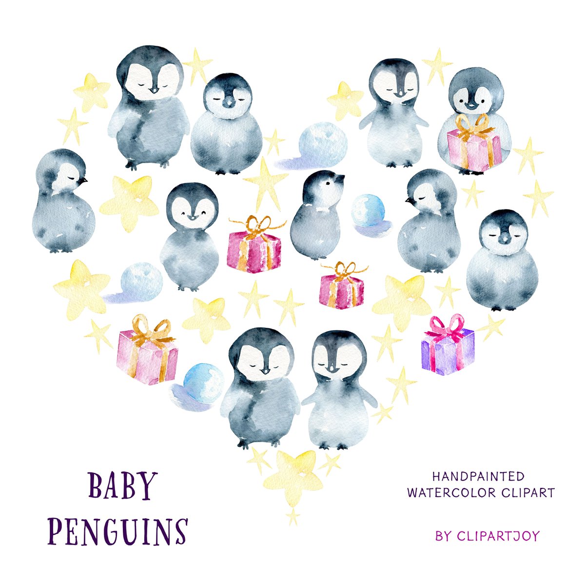 clipartjoy's tweet photo. Baby Penguins Clipart: Watercolor Graphics. Cute Friend Characters with stars, gifts and snowballs. https://t.co/O2C3aipqFi #southpoleart #penguinclipart#babypenguins #christmaspenguins #babyanimalclipart #diyinvitations #holidaypenguins #cutewinterclipart #cutepenguin https://t.co/PrRkLsbA1G