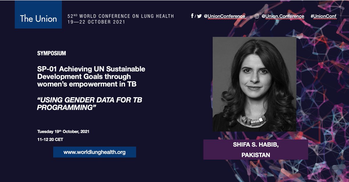 Excited to be speaking about the critical importance and Pakistan experience of gender-responsive TB programming at the @UnionConference tomorrow!  A big shout out to @StopTB @Jacob_Creswell @annaversfeld for being strong supporters of the cause. @TheUnion_TBLH #UnionConf