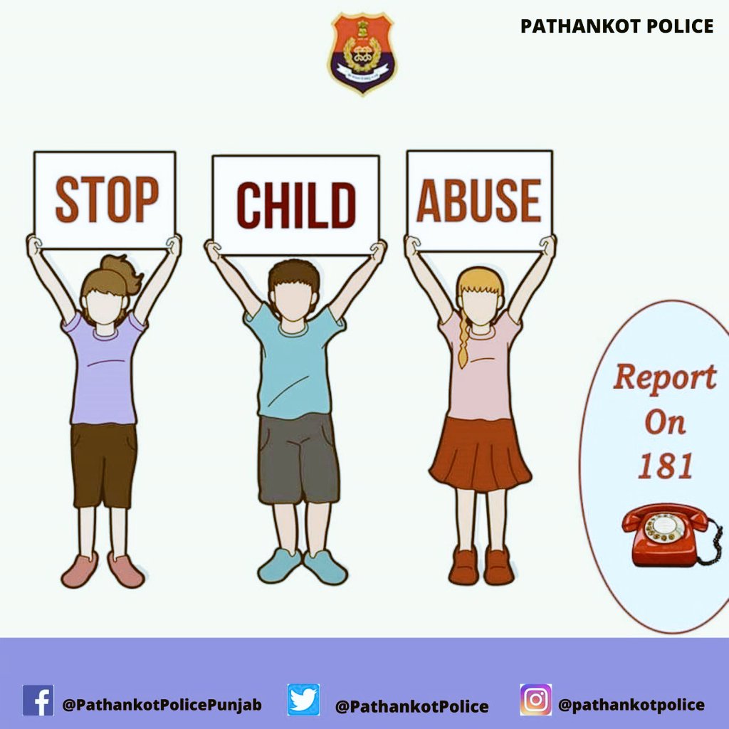 PathankotPolice's tweet photo. ਜੇਕਰ ਤੁਹਾਡੇ ਆਲੇ ਦੁਆਲੇ ਕਿਸੇ ਵੀ ਬੱਚੇ ਨਾਲ ਦੁਰਵਿਵਹਾਰ ਕੀਤਾ ਜਾ ਰਿਹਾ ਹੈ , ਤਾਂ
ਤੁਰੰਤ ਇਸ ਦੀ ਰਿਪੋਰਟ ਚਾਈਲਡ ਹੈਲਪਲਾਈਨ ਨੰਬਰ 1098 ਜਾਂ ਸਾਂਝ ਸ਼ਕਤੀ ਹੈਲਪਲਾਈਨ 181 'ਤੇ ਕਰੋ।
#PunjabPoliceMahilaMittar
#StopChildHarassment
#punjabfightsillegalpaddysmuggling
@PunjabPoliceInd https://t.co/zjozEjDRcJ