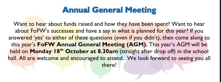 Friends of Floreat (@floreatwandptfa) on Twitter photo Good morning and happy Monday friends and families of Floreat! Hope you all have had a lovely weekend 😀 Don’t forget, <a href="/Floreatwandptfa/">Friends of Floreat</a>’s AGM is this morning at 8:30’ish in the school hall. Hope to see you there 👍🏼 Good morning and happy Monday friends and families of Floreat! Hope you all have had a lovely weekend 😀 Don’t forget, <a href="/Floreatwandptfa/">Friends of Floreat</a>’s AGM is this morning at 8:30’ish in the school hall. Hope to see you there 👍🏼