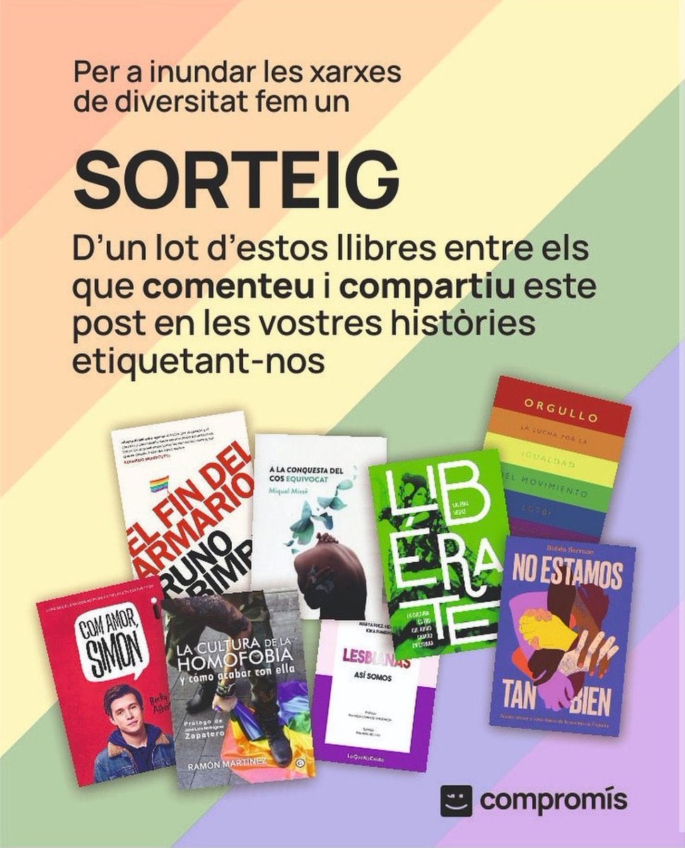 🌈📚El sorteig de llibres que no li agradarà a la jutgessa homòfoba de #Castelló.

Seria una llàstima que tinguera una participació massiva🙄

Participa en el nostre <a href="/instagram/">Instagram</a>👉 instagram.com/p/CVFjbJKNdAv/…

Bon dia, bon dilluns i bona setmana als qui lluiteu per la diversitat!🏳️‍🌈🏳️‍⚧️