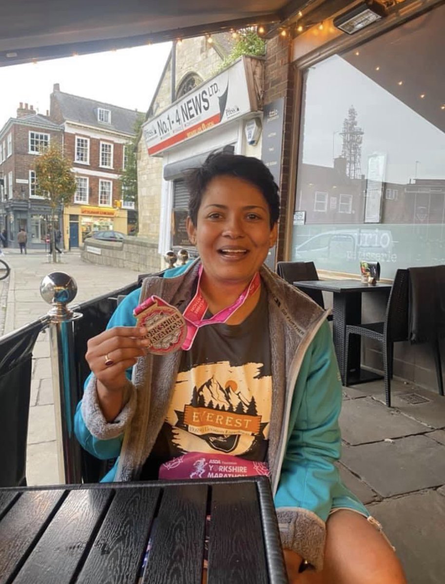 Our lovely Arunima smashed the <a href="/YorkshireMara/">YorkshireMarathon</a> yesterday - her first ever. She’s only been running since 2017. 👏👏