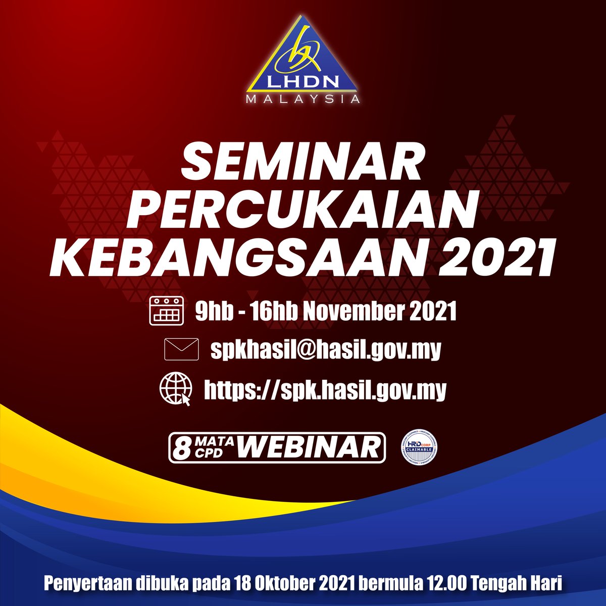 HASiLMalaysia's tweet photo. Seminar Percukaian Kebangsaan 2021.
https://t.co/De47u79uuJ
#Recovery #Resilience #Reform #SPK2021
#lhdnm #lhdn https://t.co/yKdeZvzHBt