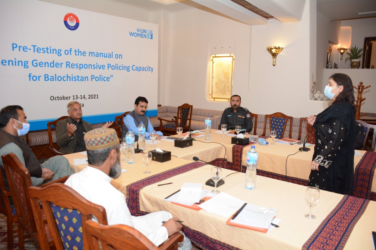 unwomen_pak's tweet photo. Two Day Training held on “Strengthening Gender Responsive policing for Balochistan Police” to pre-test the developed manual after the consultation held with the senior police officials & trainers from the police training academy.
#RoLPak #JusticeForAll https://t.co/WA04EhNfjw