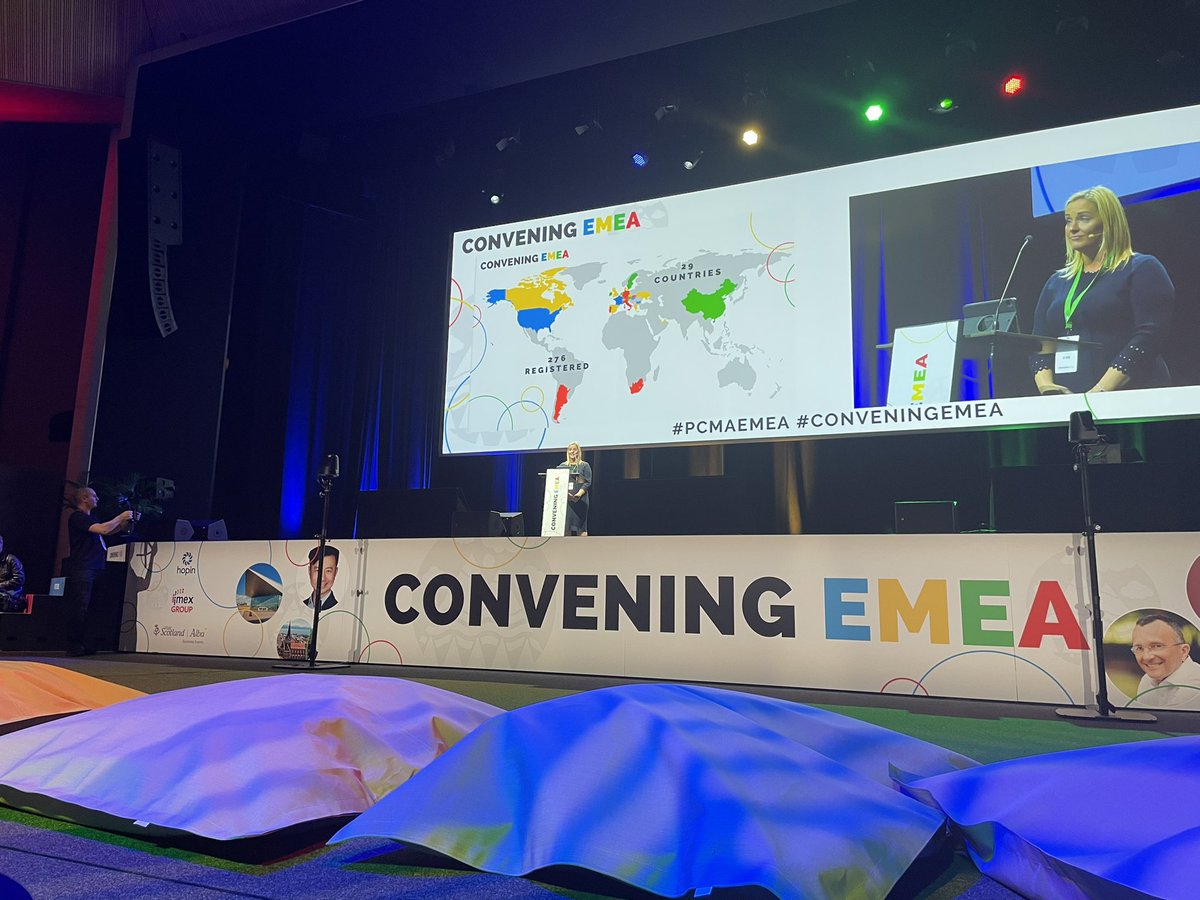 Opening session of #conveningemea kicks off in beautiful Lausanne with the lovely <a href="/jaimebennett0/">Jaimé Bennett</a>. Over 300 attendees representing 29 countries. Simply connecting! #pcmaemea